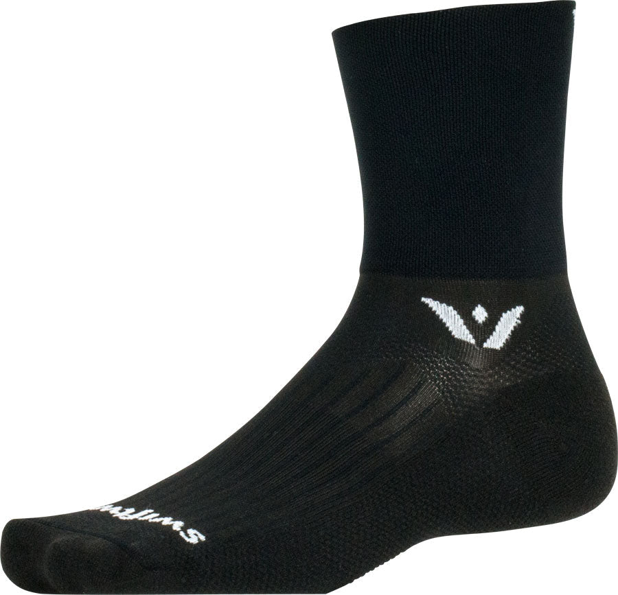 Swiftwick Aspire Quarter Crew Socks - 4" Black Medium
