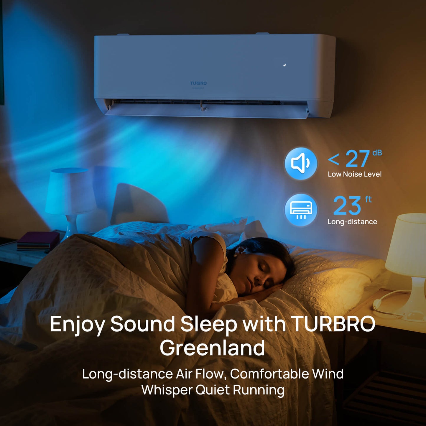 (Open Box) Greenland Single Zone WiFi Mini Split AC with Heat Pump (R410A)