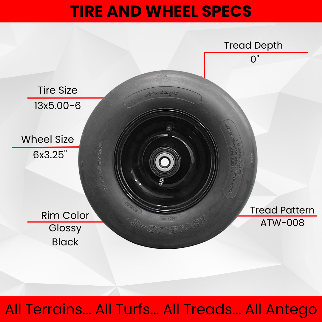 13x5.00-6 Pneumatic Tire and 6x3.25 Wheel Assemblies (Set of Two)