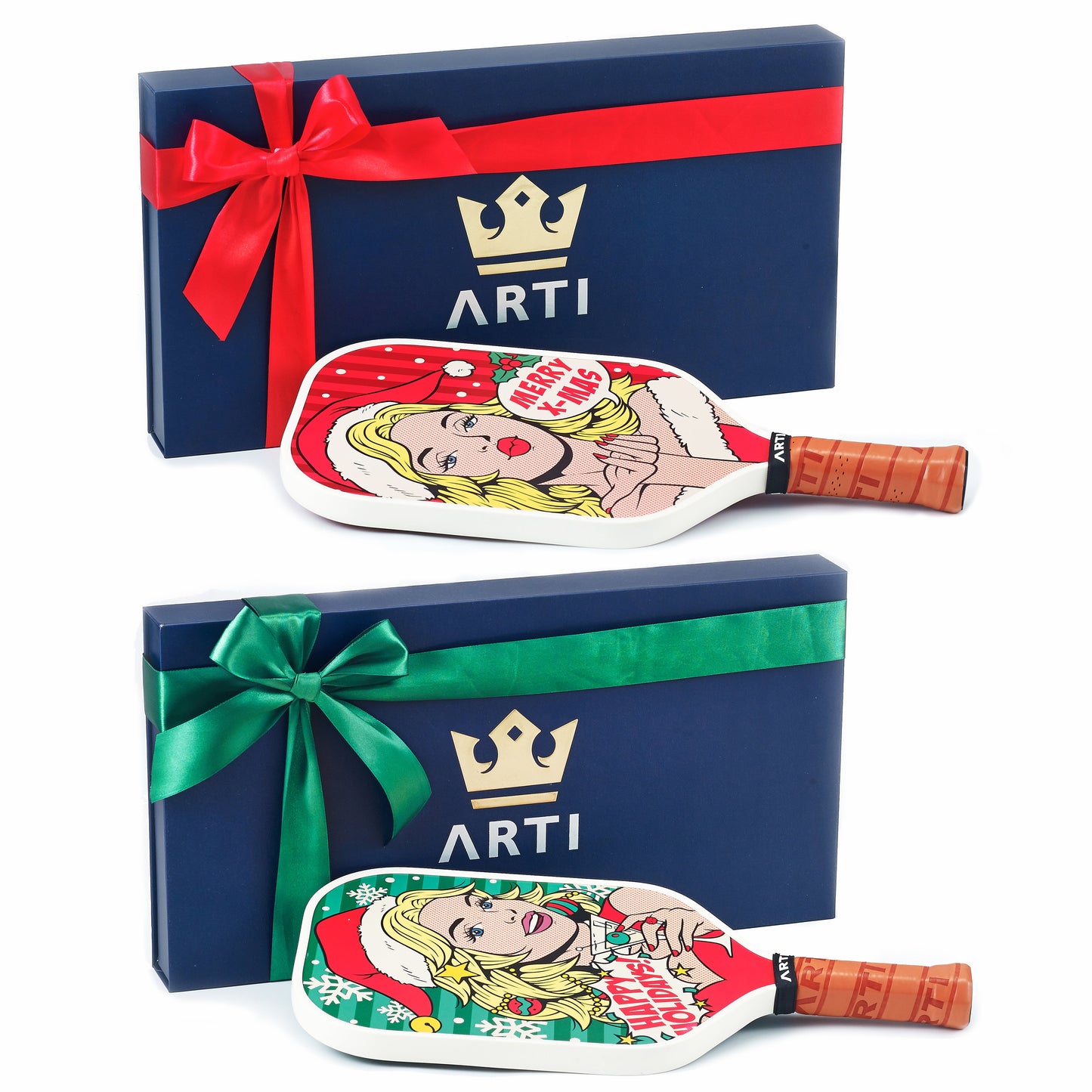 ARTI 16mm T700 Carbon Fiber Kristen & Kristy "X-MAS" Pickleball Paddle - USA Pickleball Approved