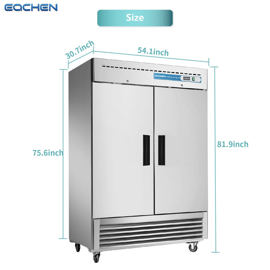 Commercial Reach in Fridge, 2 door 49Cu.ft Stainless Steel Commercial Reach in Upright refrigerator
