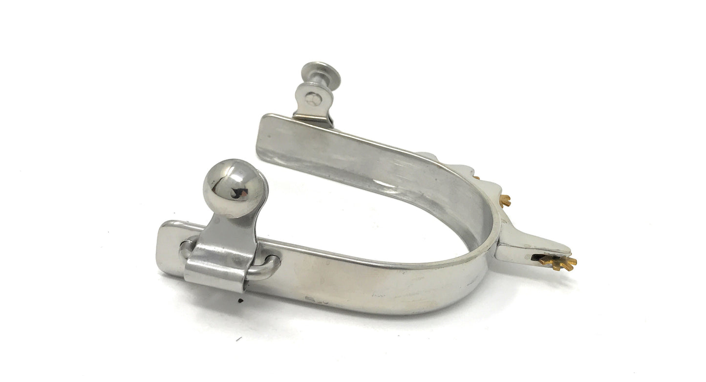 AJ Tack Men's Horizontal Brass Rowels Bumper Spurs