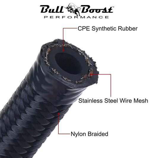 -6 AN Braided 3-8 Fuel Line Oil-Gas-Fuel Hose Line Aluminum Hose End Fitting Kit