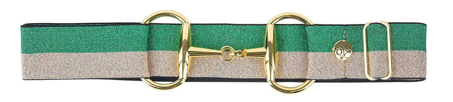 Bit Buckle Glitter Belt - Hunter Gold