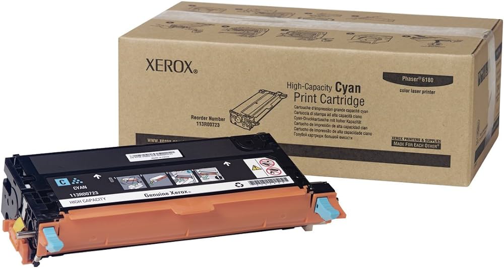 New, Pre-Owned - Xerox Phaser 6180 (113R00723) Cyan Standard Yield Toner Cartridge