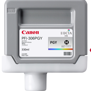 New, Pre-Owned - PFI-306PGY Standard-Yield Photo Grey Ink Cartridge, 6667B001
