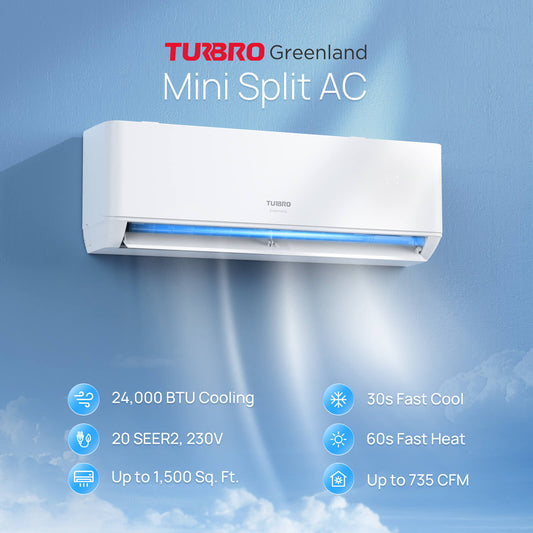 Greenland 24,000 BTU Single Zone WiFi Mini Split AC (R454B)