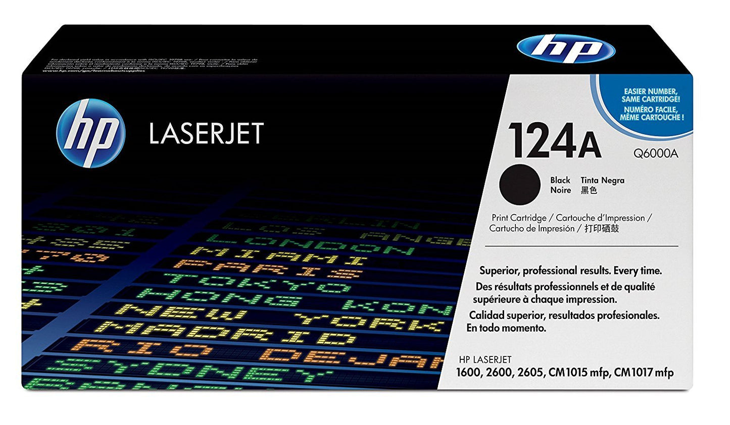 New, Pre-Owned - HP 124A High Yield Black LaserJet Toner Cartridge, Q6000A