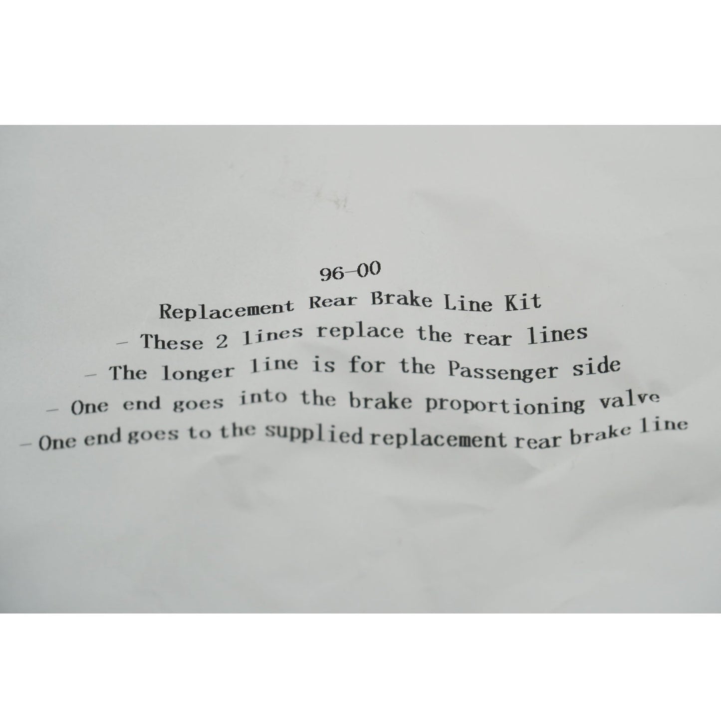 Stainless Main Rear Brake Line Replacement Kit For 96-00 Honda Civic EK