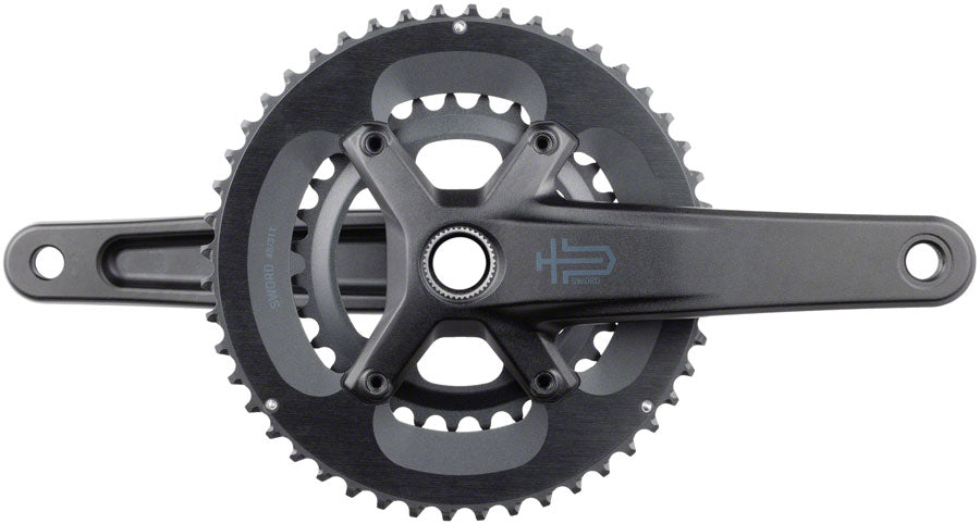 microSHIFT Sword 2x Crankset - 165mm 10-Speed 48/31t 110 Asym BCD 24mm Spindle BLK
