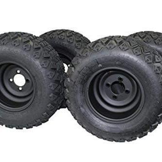 20x10.00-10 ATW-045 with 10x7 Matte Black Wheels for Golf (Set of 4)