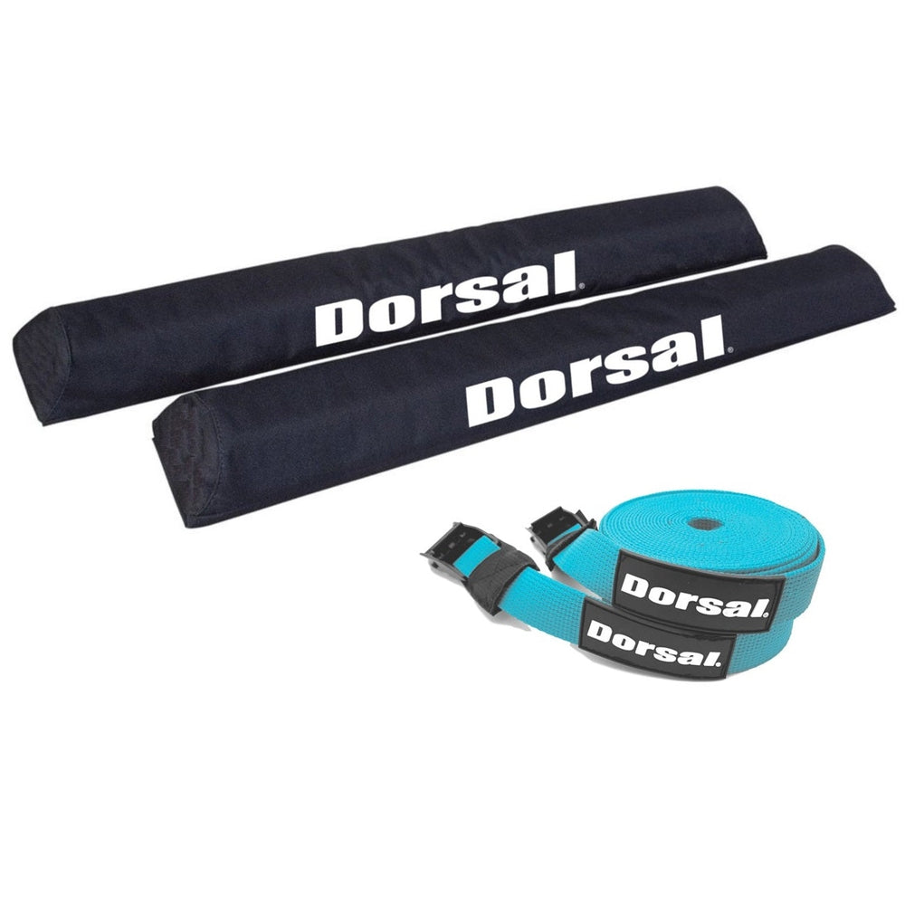 DORSAL Aero Roof Rack Pads with 15 ft Surf Straps - Pack of 4 for Car Surfboard Kayak SUP Long
