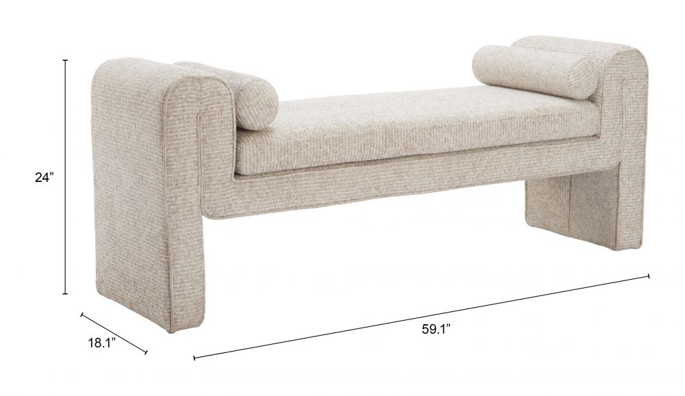 Astar Textured Fabric Bedroom Bench