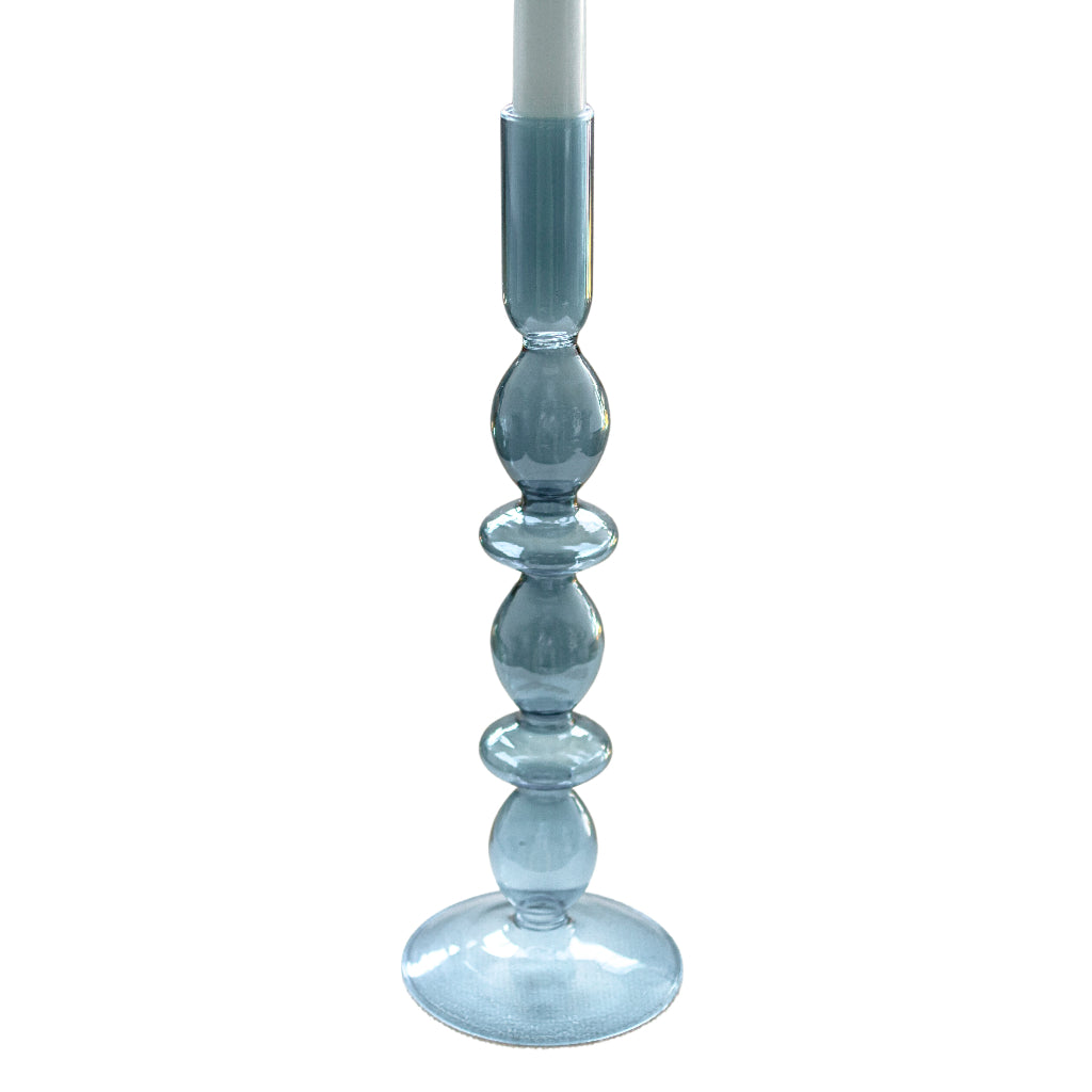 Azure Blue Candle Holder - Pair