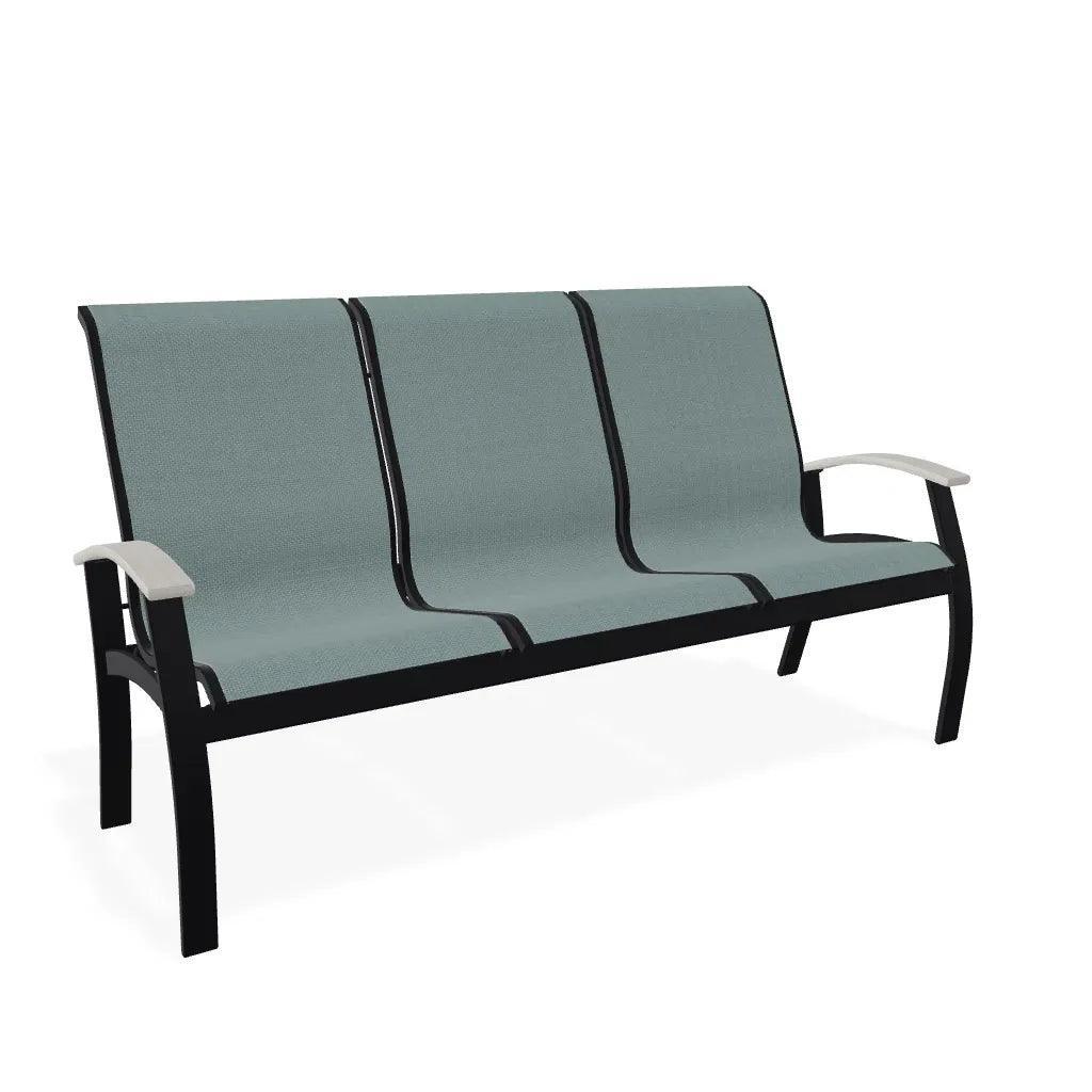 Belle Isle Rustic Polymer/Aluminum Sling 3-Seat Sofa