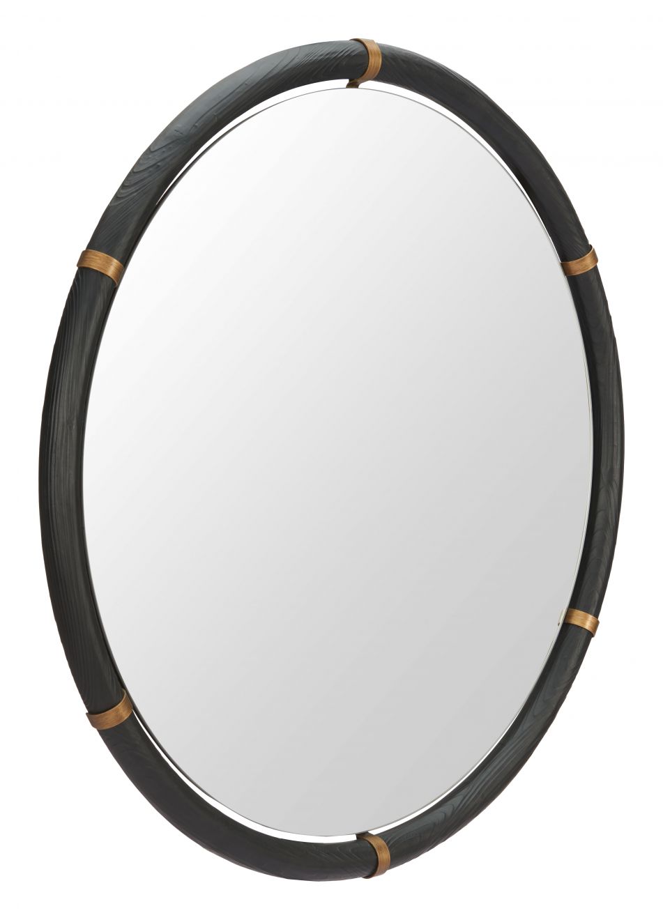 Brile Black Wood Frame Wall Mirror