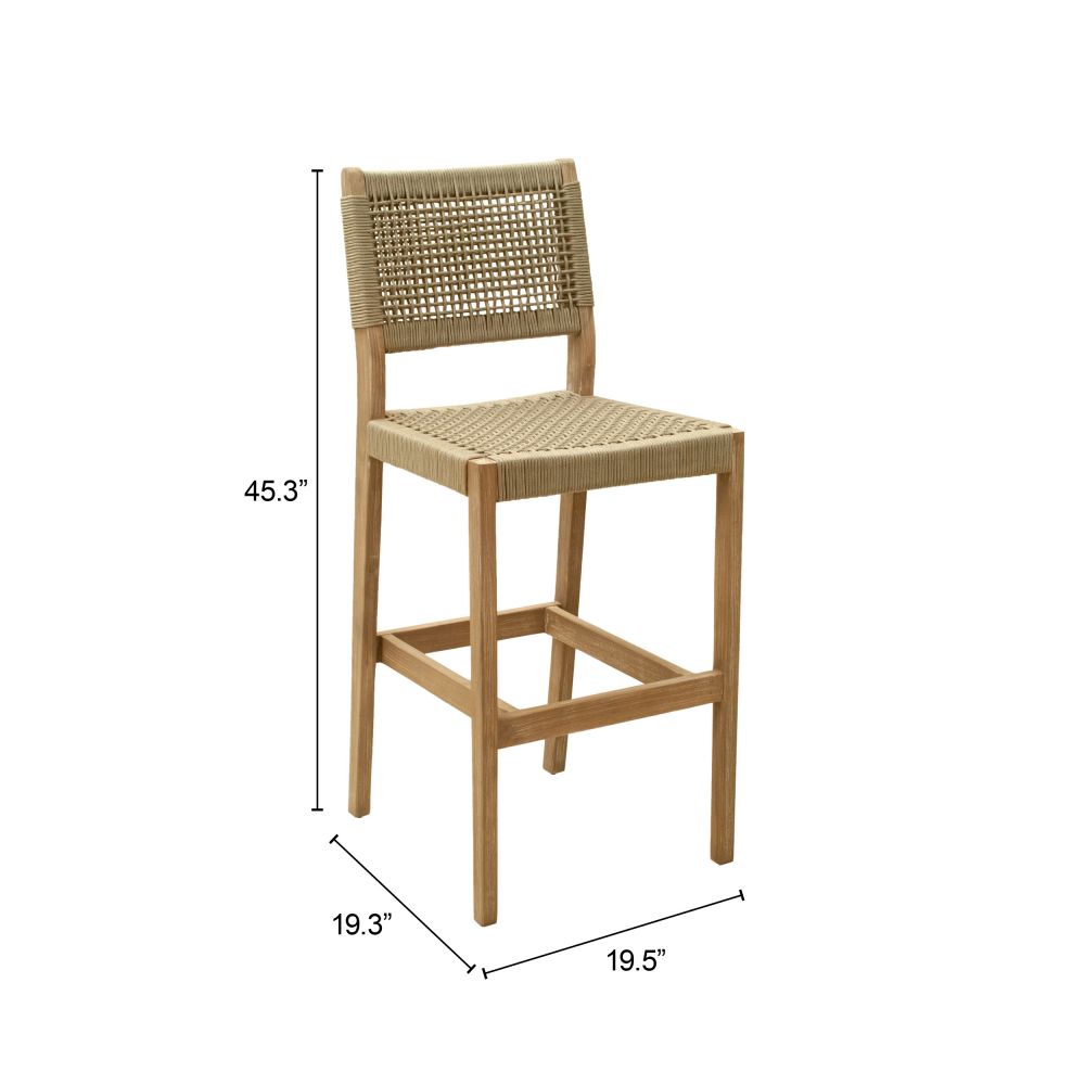 Corde Olefin Fabric Outdoor Barstool