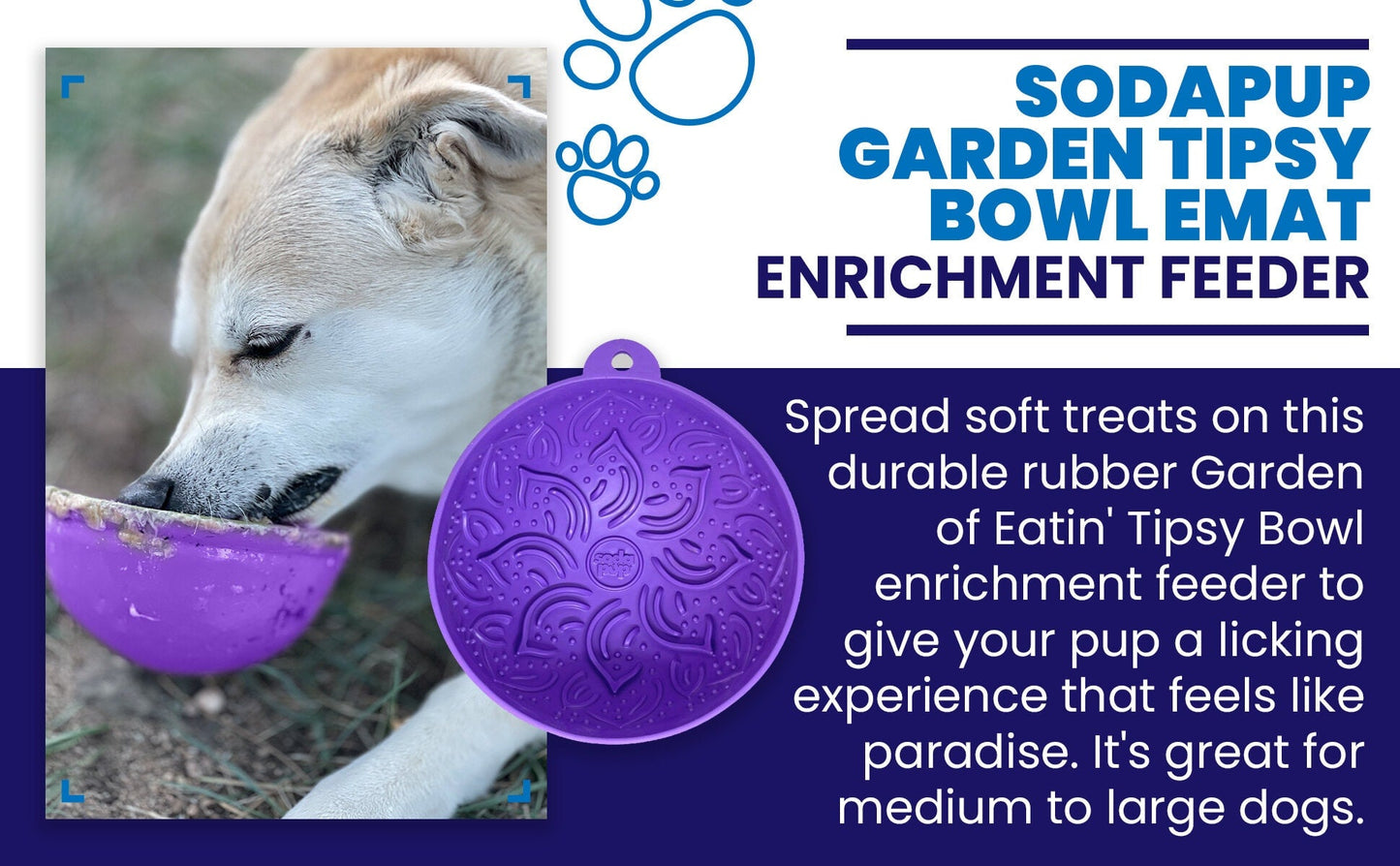 Garden of Eatin' Tipsy Bowl - Wobble Lick Mat for Dogs & Cats | USA Made