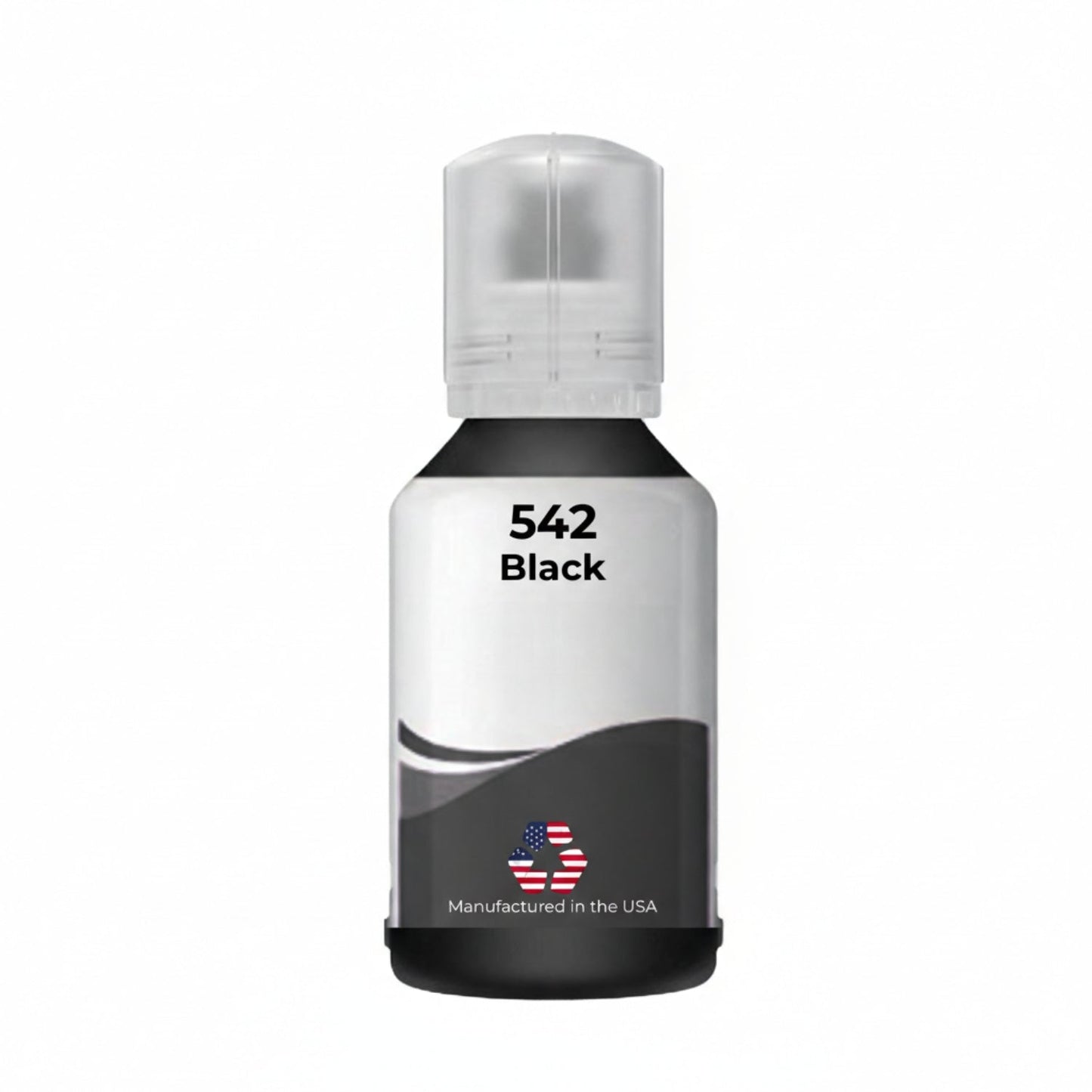 US Remanufactured for Epson 542 (T542120-S) 130 ml Black Ultra High Yield Ink Bottle Made in the USA, T542120-S