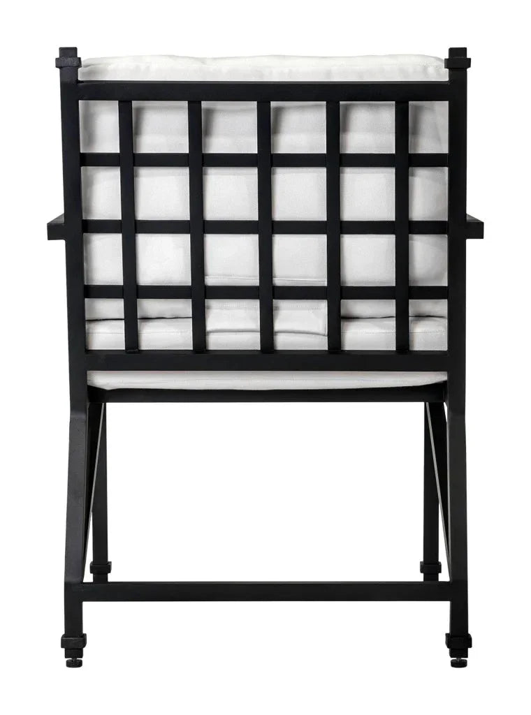 Eterna Black Matte Patio Dining Arm Chair (Set Of 2)