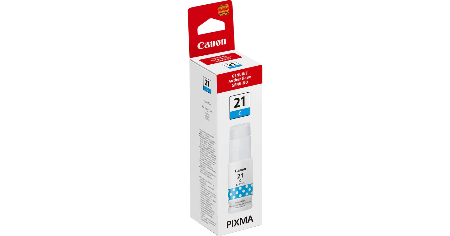 New, Pre-Owned - Canon GI-21 Standard Yield Cyan Ink Bottle, 4537C001