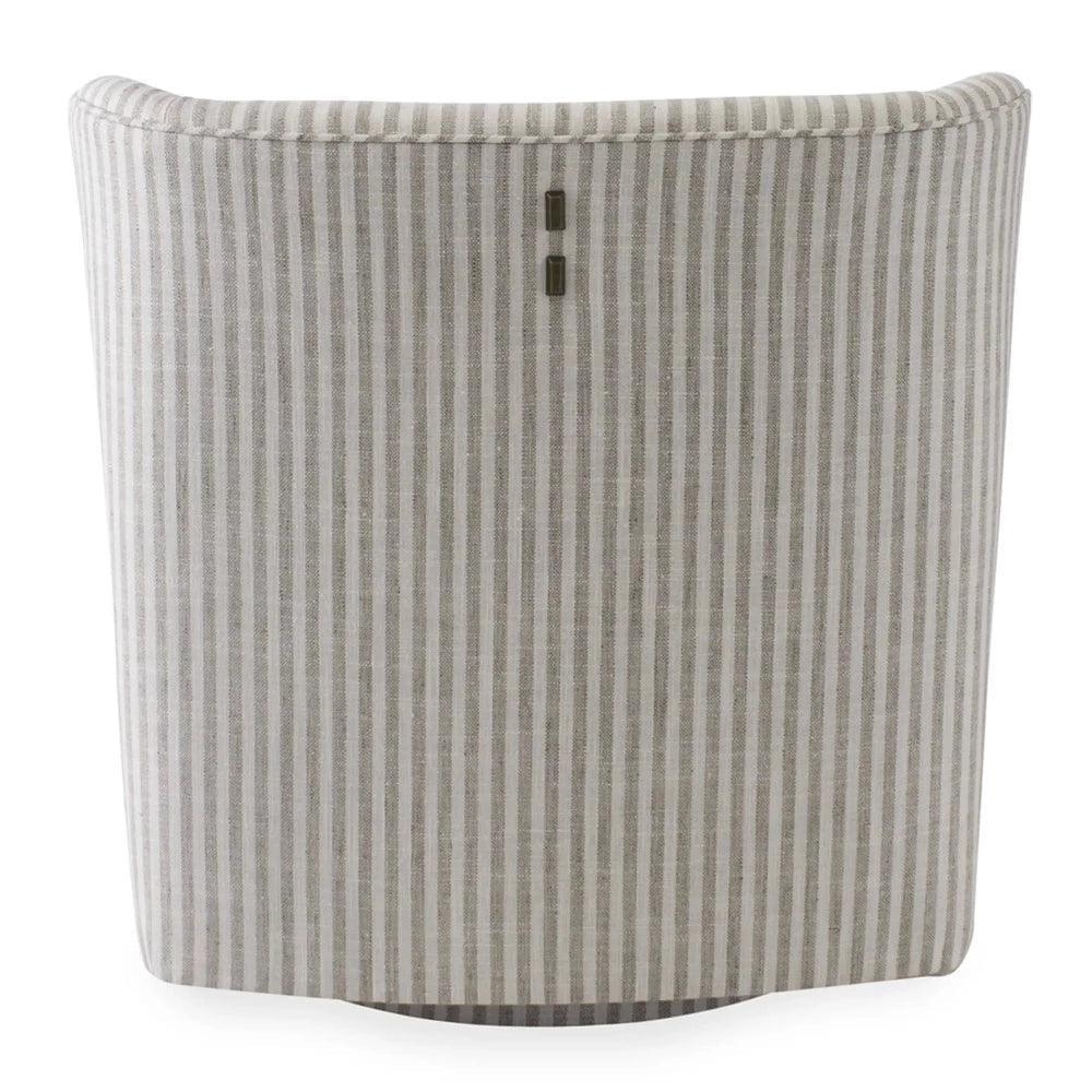 Grace Fabric Striped Sawivel Club Chair
