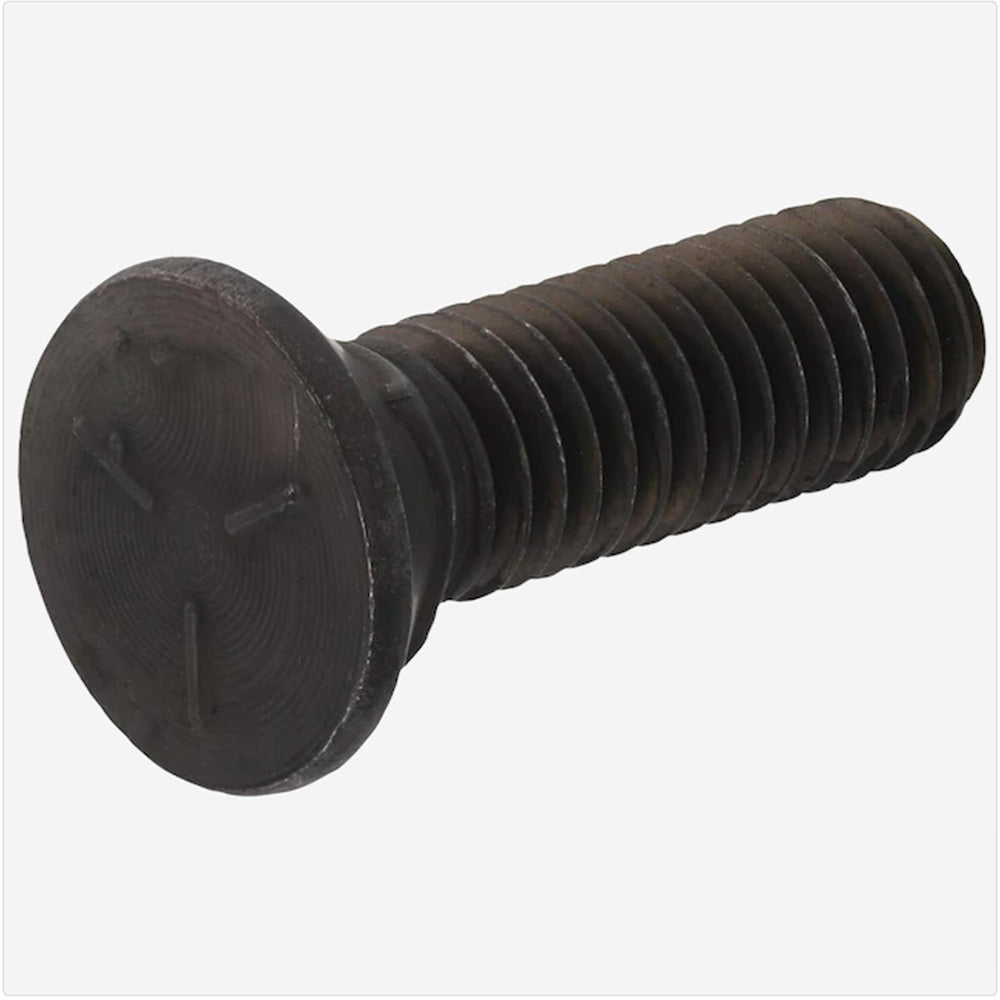3/8-16 x 3 Grade 5 Plow Bolt No. 3 Head Fully Threaded Plain - Bulk (400)