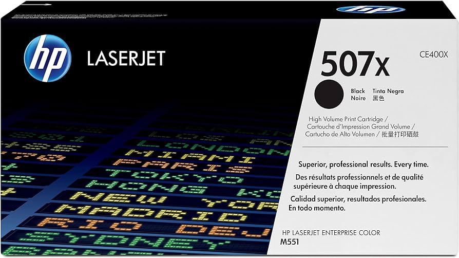 New, Pre-Owned - HP 507X High Yield Black LaserJet Toner Cartridge, CE400X
