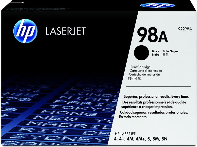 New, Pre-Owned - HP 98A Black Laser Toner Cartridge, 92298A