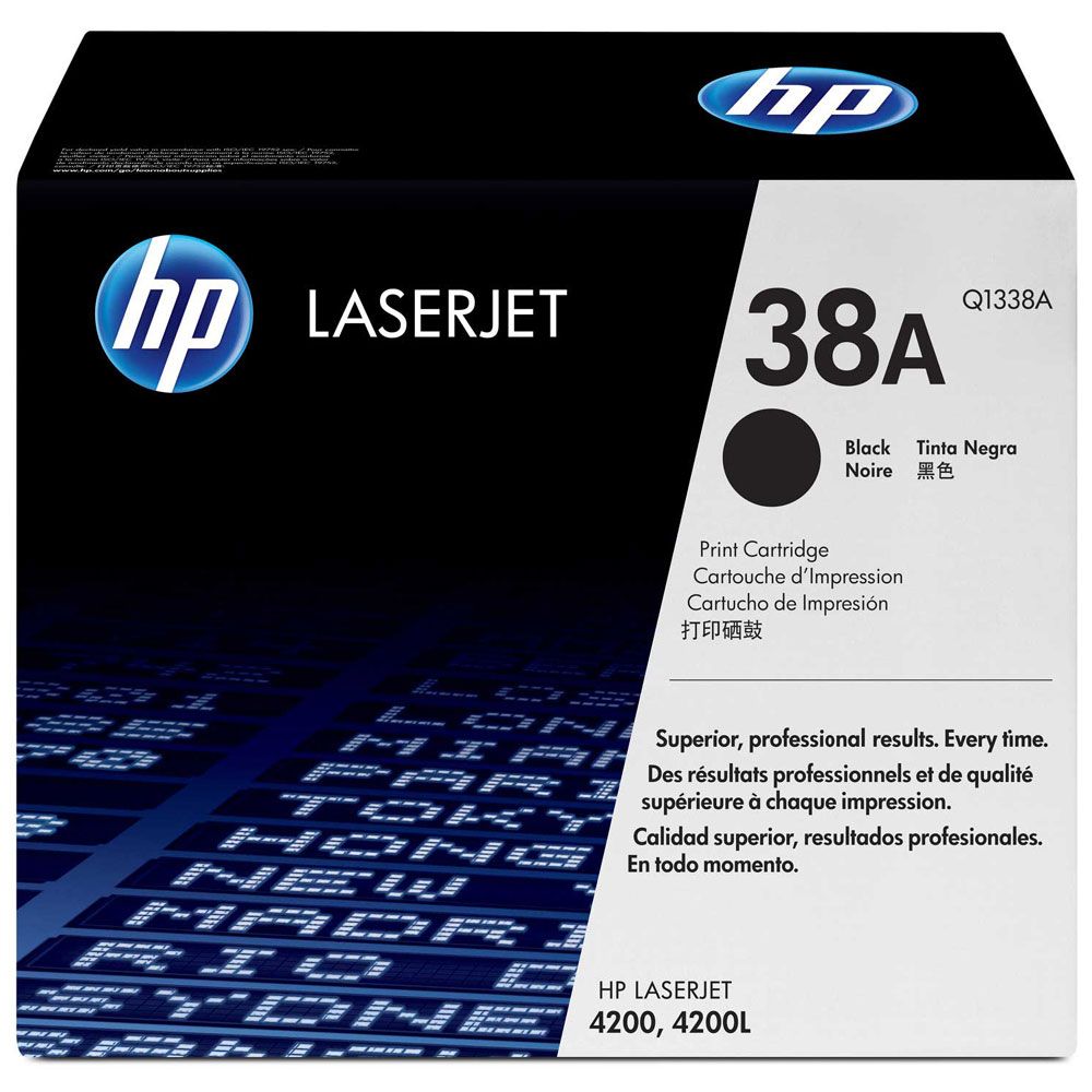New, Pre-Owned - HP 38A Standard Yield Black LaserJet Toner Cartridge, Q1338A