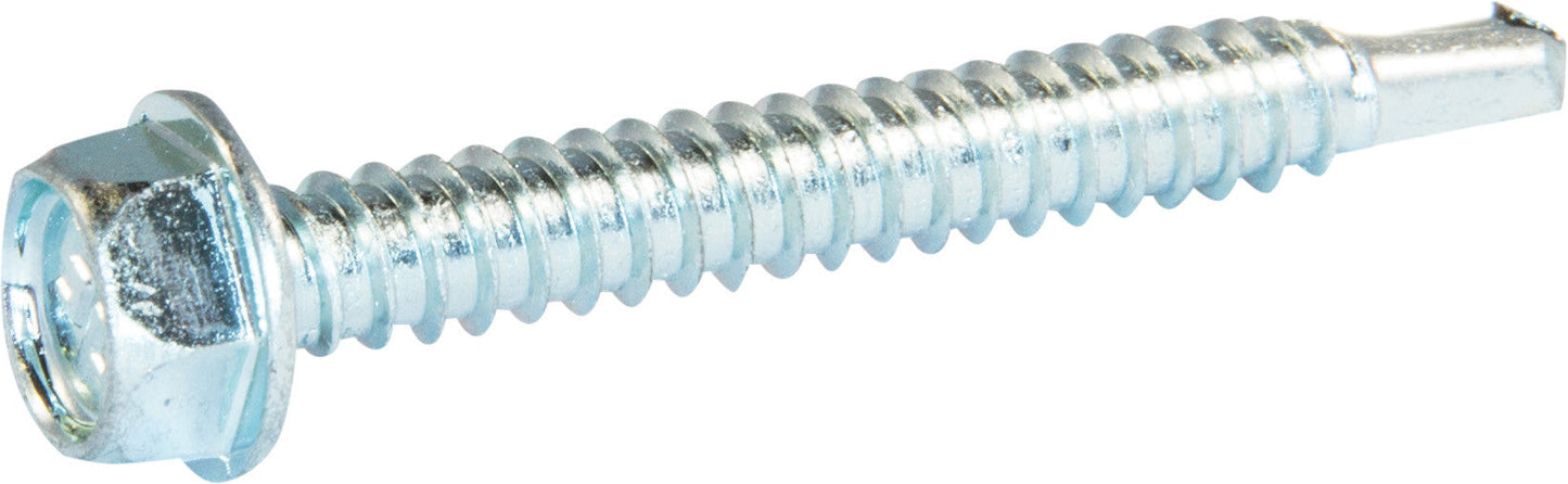 12-14 x 4 Hex Washer Head Self Drilling Screw Zinc Plated Tek #3 (500)