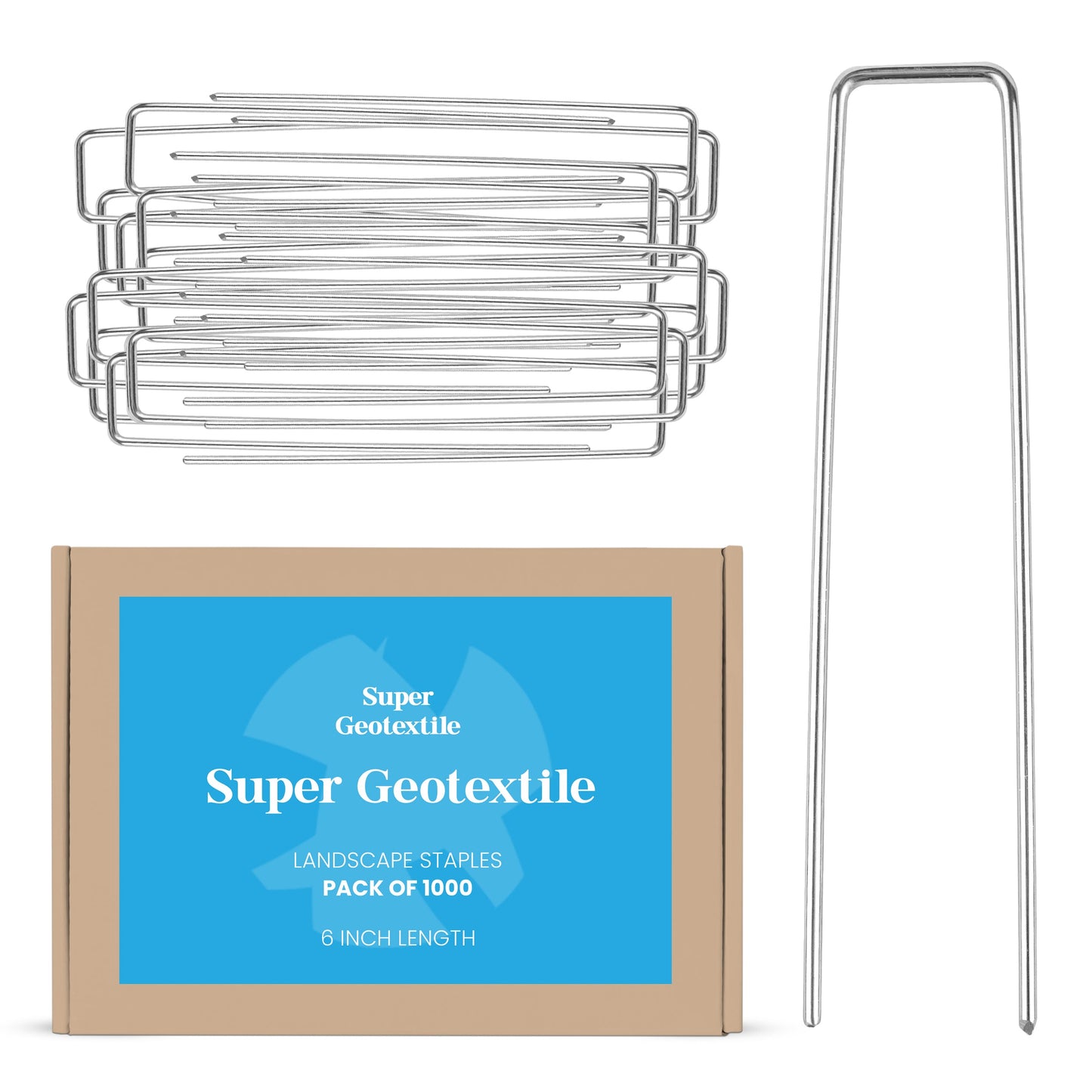 Landscape Staples - Heavy Duty 11 Gauge Galvanized U-Shaped Sod Pins for Weed Barrier and Landscaping