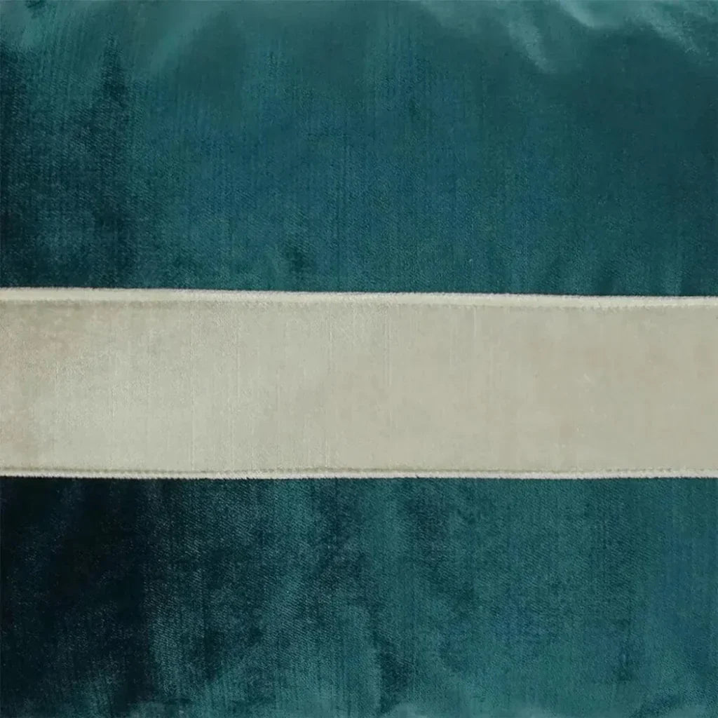Iridescence Band Lumbar Peacock Teal Throw Pillow