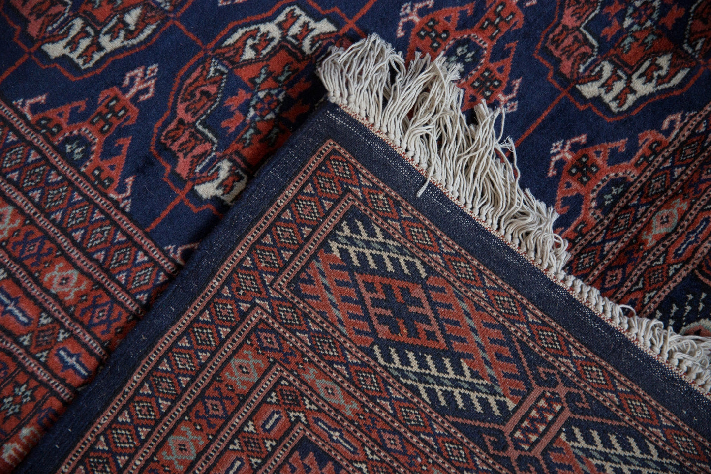 5x5 Vintage Fine Bokhara Square Rug