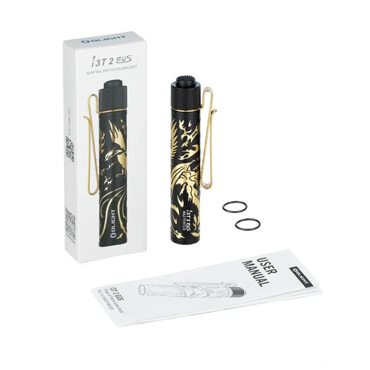 OLIGHT I3T2DGPNGDBK i3T 2 EOS Small EDC Flashlight - Dragon & Phoenix Golden Black