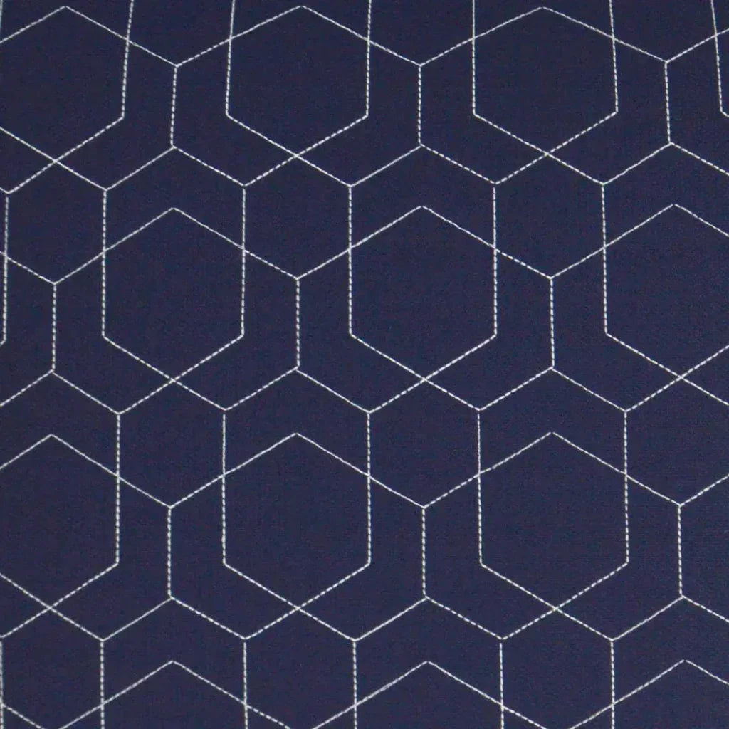 Outdoor Hex Quilt Pillow - Navy