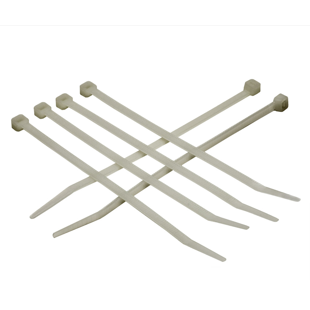 8 in. Len x 50 lbs rated (0.18 w) - Proferred Nylon 66 Natural Cable Ties - Pkg (500)