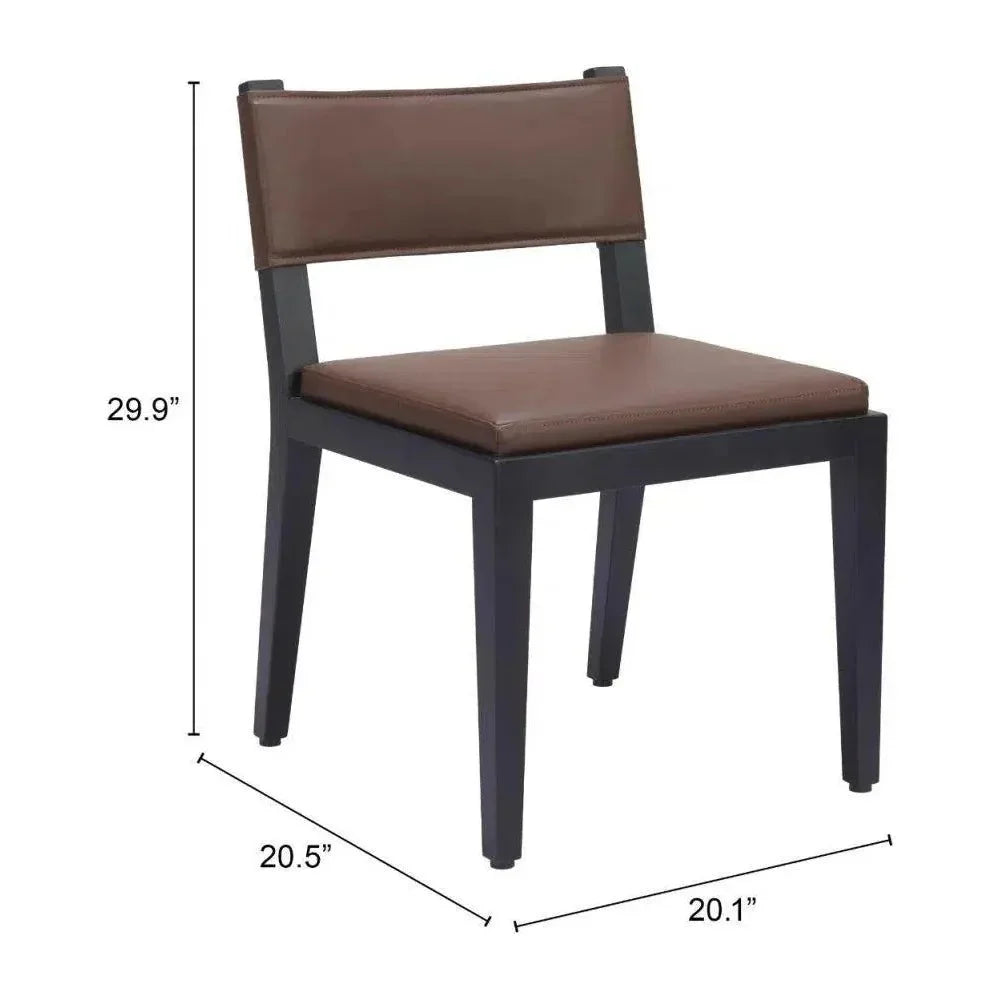 Roxas Wood Brown Armless Dining Chair 2PC