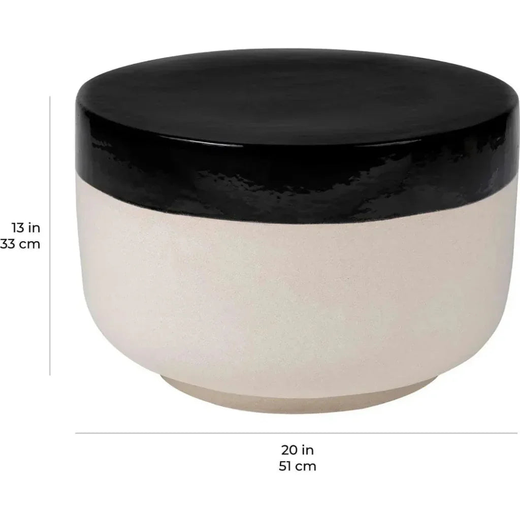 Serenity Grazed Side Table Ceramic Outdoor Accent Table