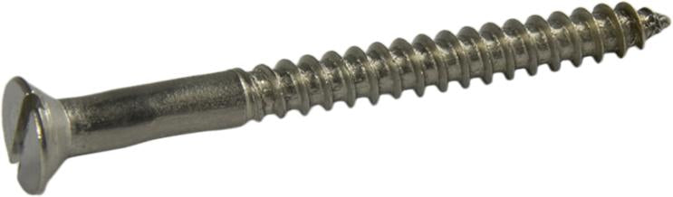 12 x 2 1/2 Slotted Flat Head Wood Screw 304 Stainless Steel