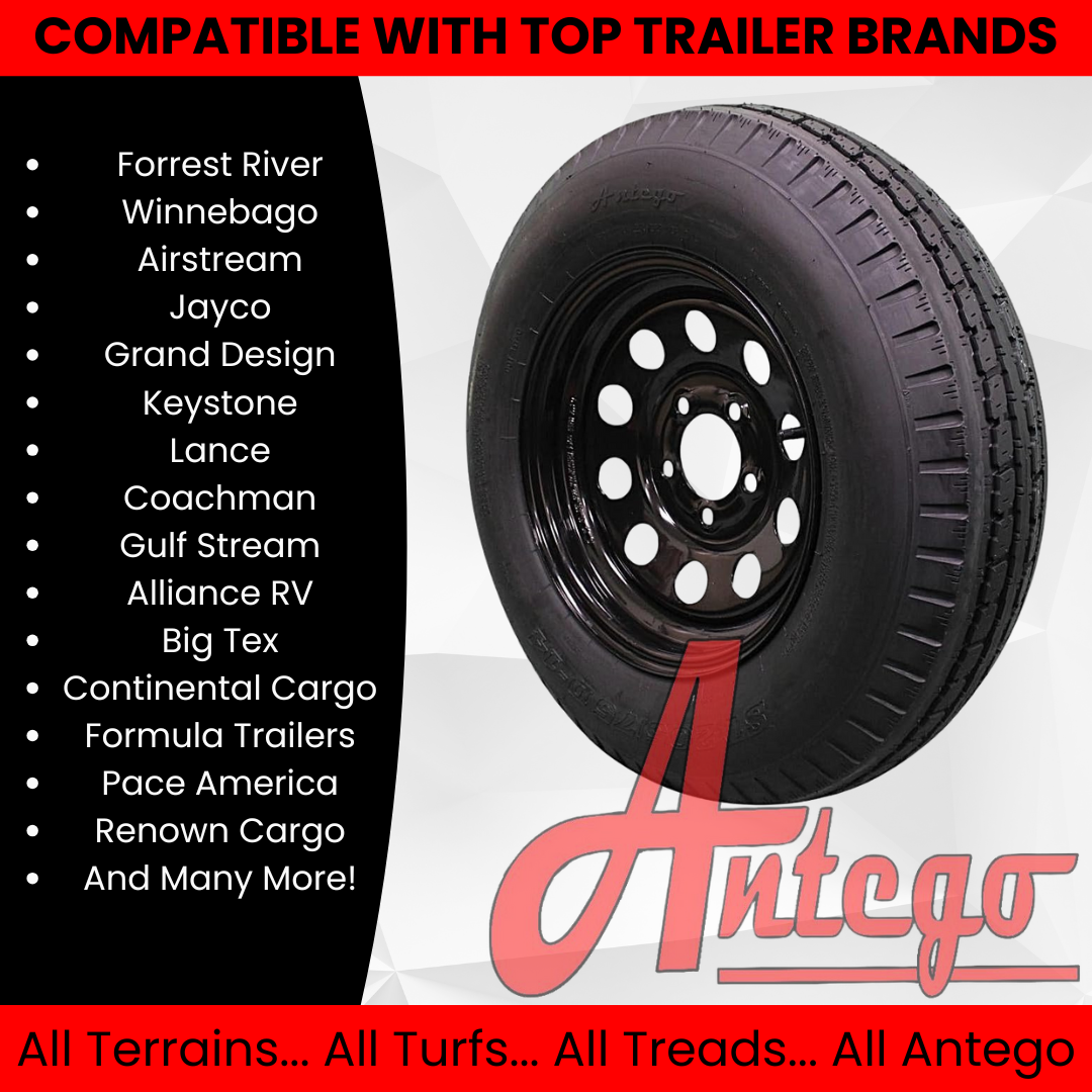 (Set of 4) Antego Tire and Wheel 205/75D14 Highway Terrain Assembly – Optimized for High Load Performance, 14.0-Inch Rim, Load 100.0, Speed M | A140554010096206ST20575D14-B4