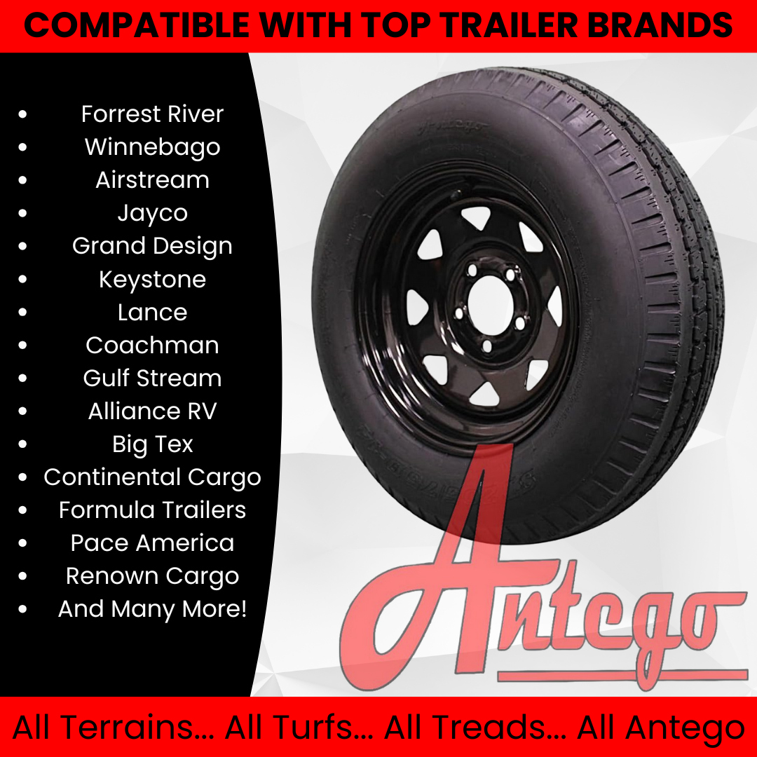 (Set of 2) Antego Tire and Wheel 205/75D14 Trailer Tire – Reinforced 6-Ply-Ply Design, 14.0-Inch Rim – Built for Long-Distance Hauling & Stability | A140554020096206ST20575D14-B2