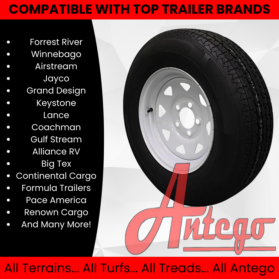 (Set of 4) Antego Tire and Wheel 205/75R14 Highway Terrain Assembly – Optimized for High Load Performance, 14.0-Inch Rim, Load 105.0, Speed M | A140554020116108ST20575R14-B4