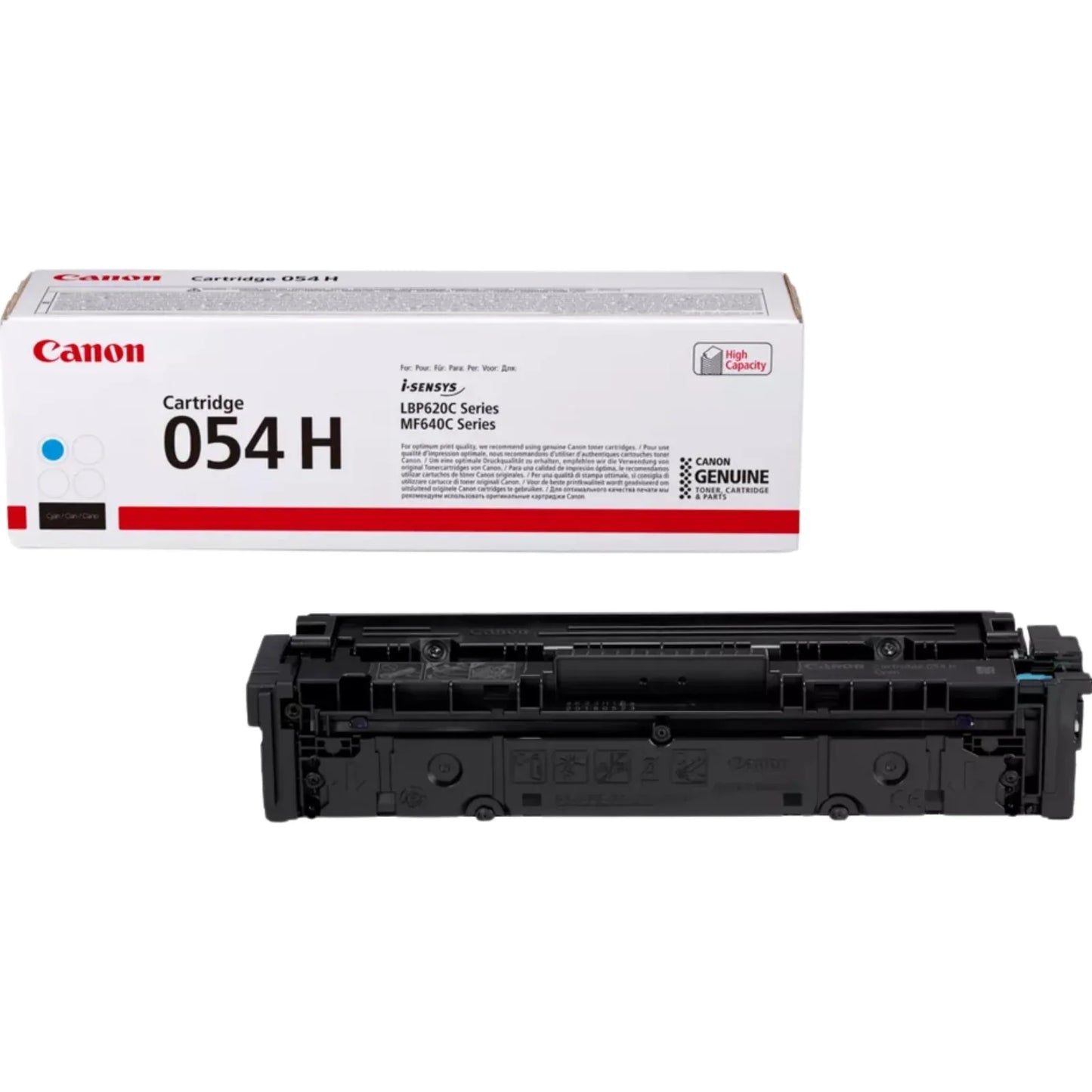 New, Pre-Owned - Canon 054H High-Yield Cyan LaserJet Toner Cartridge, 3027C001