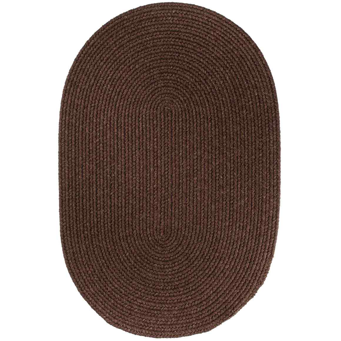 Wool Solids Braided Oval Area Rugs
