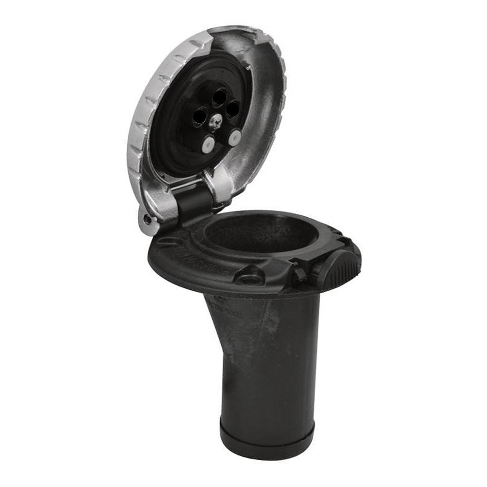 Attwood Deck Fill f/Carbon Canister System - Straight Body Scalloped Chrome Cap