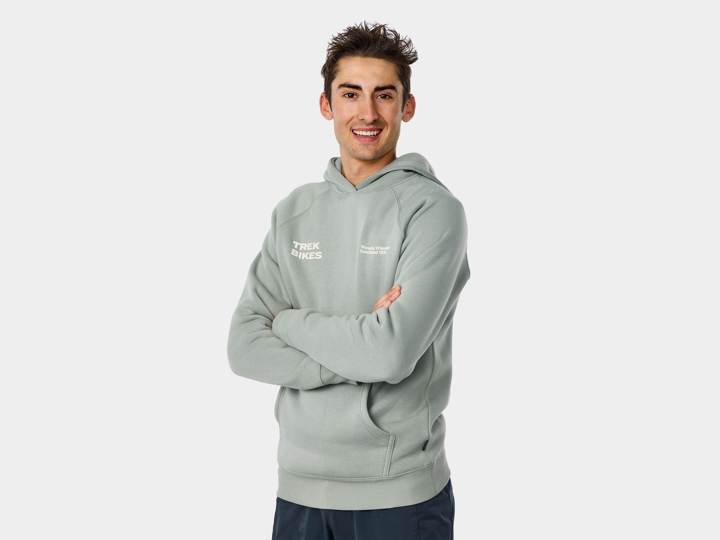 Trek Right Stacked Hoodie X-Large Sage Grey Shirt