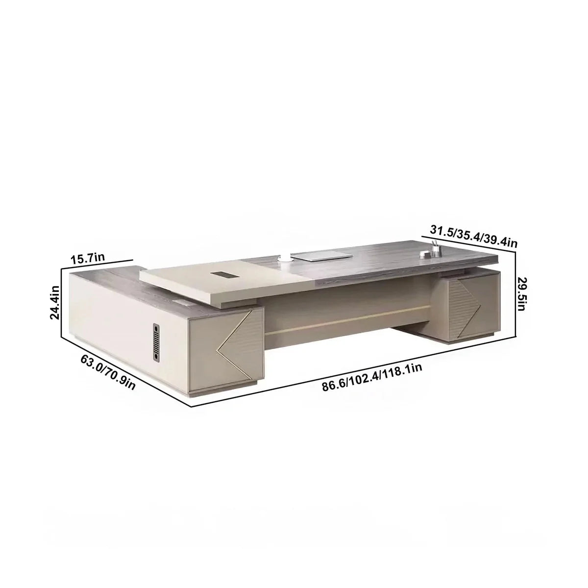 Calista · Modern L-Shaped Executive Desk