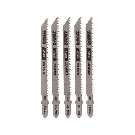 DeWalt DW3760-5 4-Inch 10Tpi Fine Finish Wood Cut T-Shank Jig Saw Blade (5-Pack)