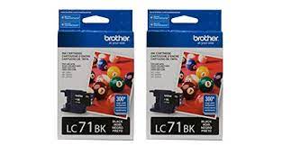 New, Pre-Owned - Brother LC71 Black Ink Cartridge, Pack Of 2